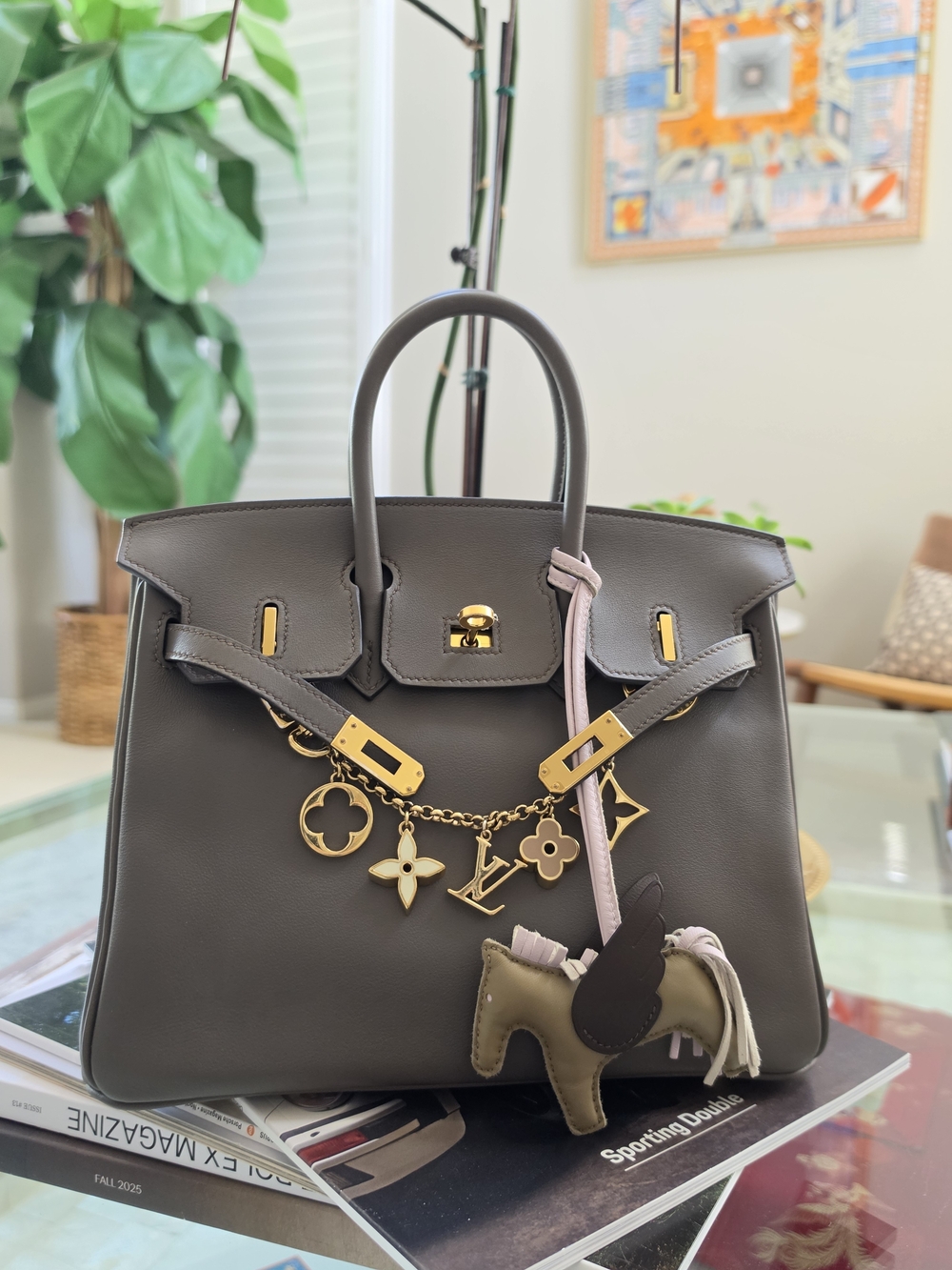 Authentic HERMES Birkin 25 GRIS MEYER w/GHW